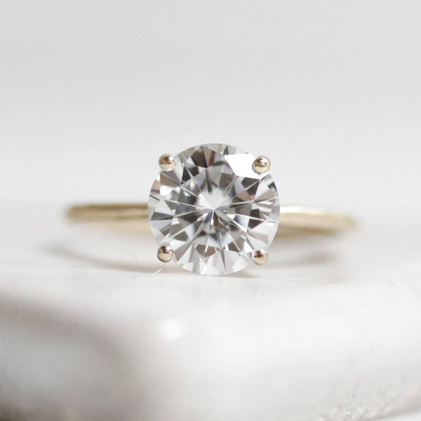 14K Gold Hand Carved Engagement Ring
