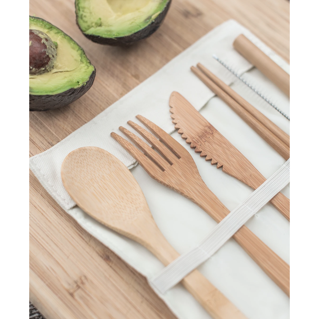 Reusable Bamboo Utensil Set - Beige – Manna