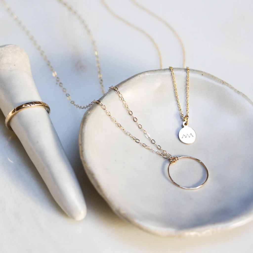 Handmade 14K Gold Ring Necklace